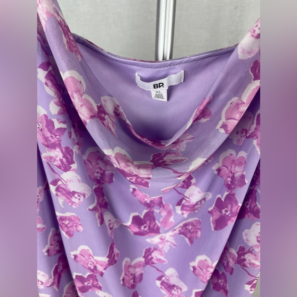 BP. Cowl Neck Purple & Pink Mesh Minidress Size XL (16) NWT - Picture 6 of 12